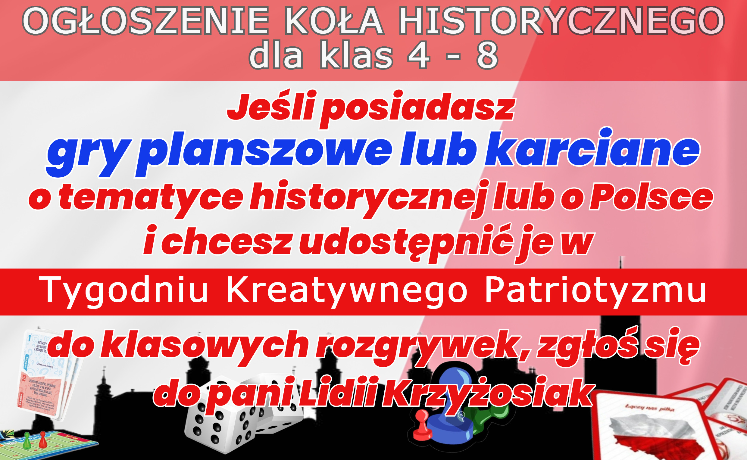 Gry planszowe na tydzień kreatywnego patriotyzmu