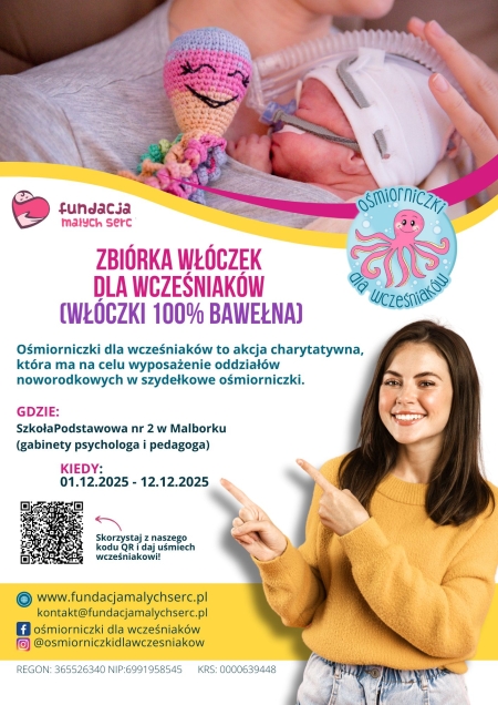 ZBIÓRKA WŁÓCZEK - OŚMIORNICZKI DLA WCZEŚNIAKÓW